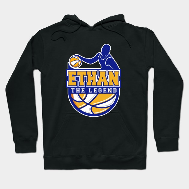 Ethan The Legend Basketball Custom Player Your Name Hoodie by Baseball Your Name